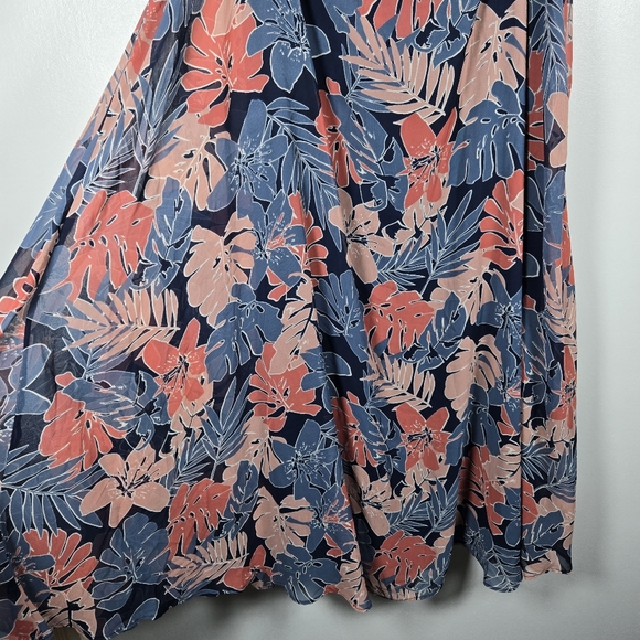 Lulus Fragrant Blooms Navy Blue Pink Tropical Floral Print Maxi Dress Size Small - Picture 7 of 16